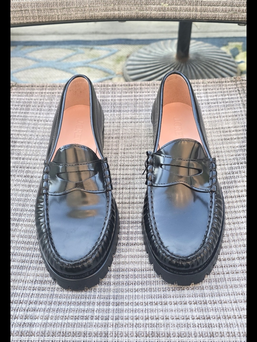 J. Crew Black Patent Penny Loafers